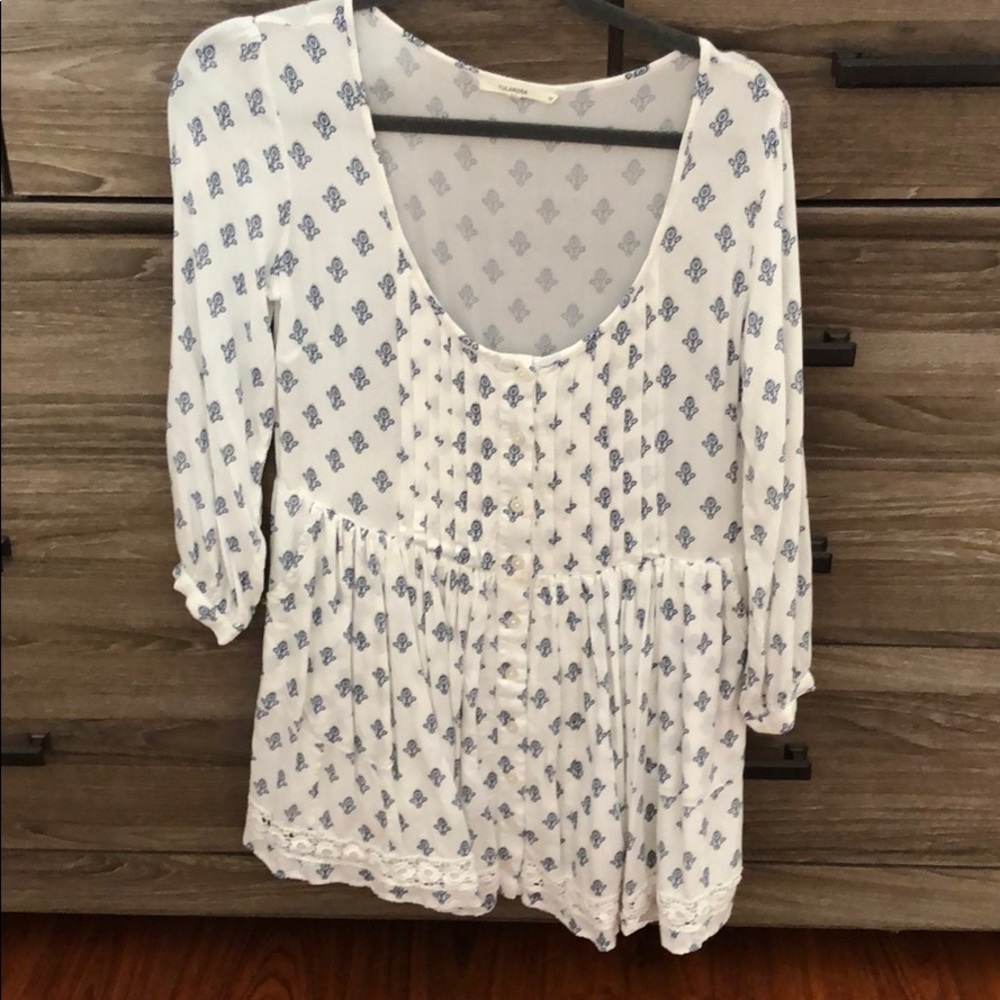 White and blue dress